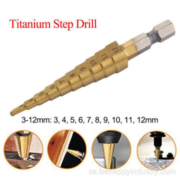 Rak flöjt titan Step Drill Bit